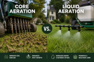 core aeration vs liquid aeration