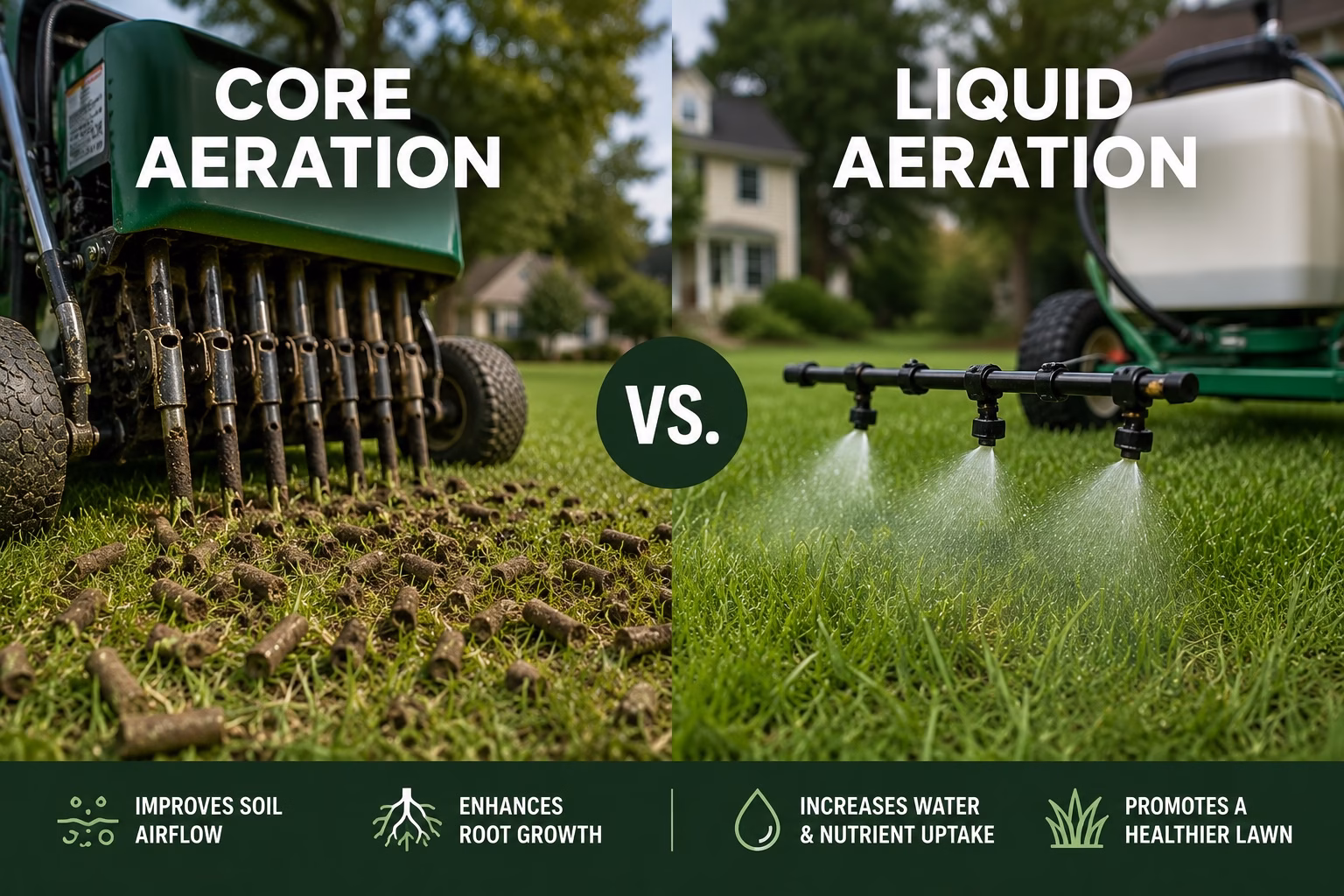 core aeration vs liquid aeration